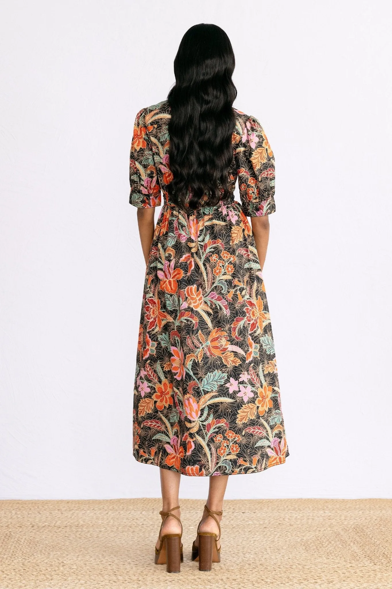 Daffodil Dress Bali Floral Syrah sold by Banjanan product image thumbnail 4