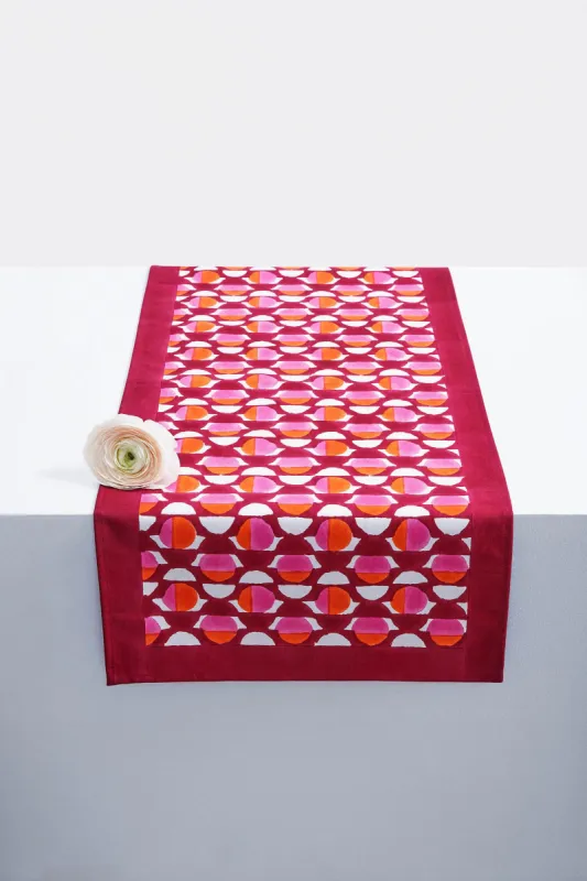 Curlew Curves Claret Table Runner sold by Banjanan