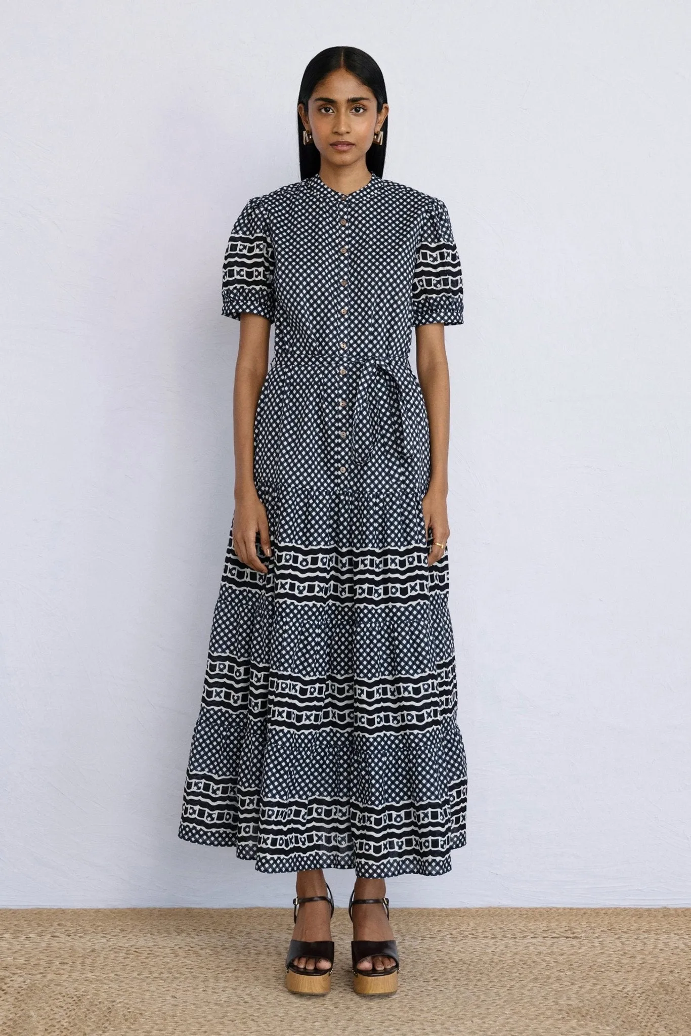 Saylor Dress Victorian Gingham Midnight sold by Banjanan product image thumbnail 2