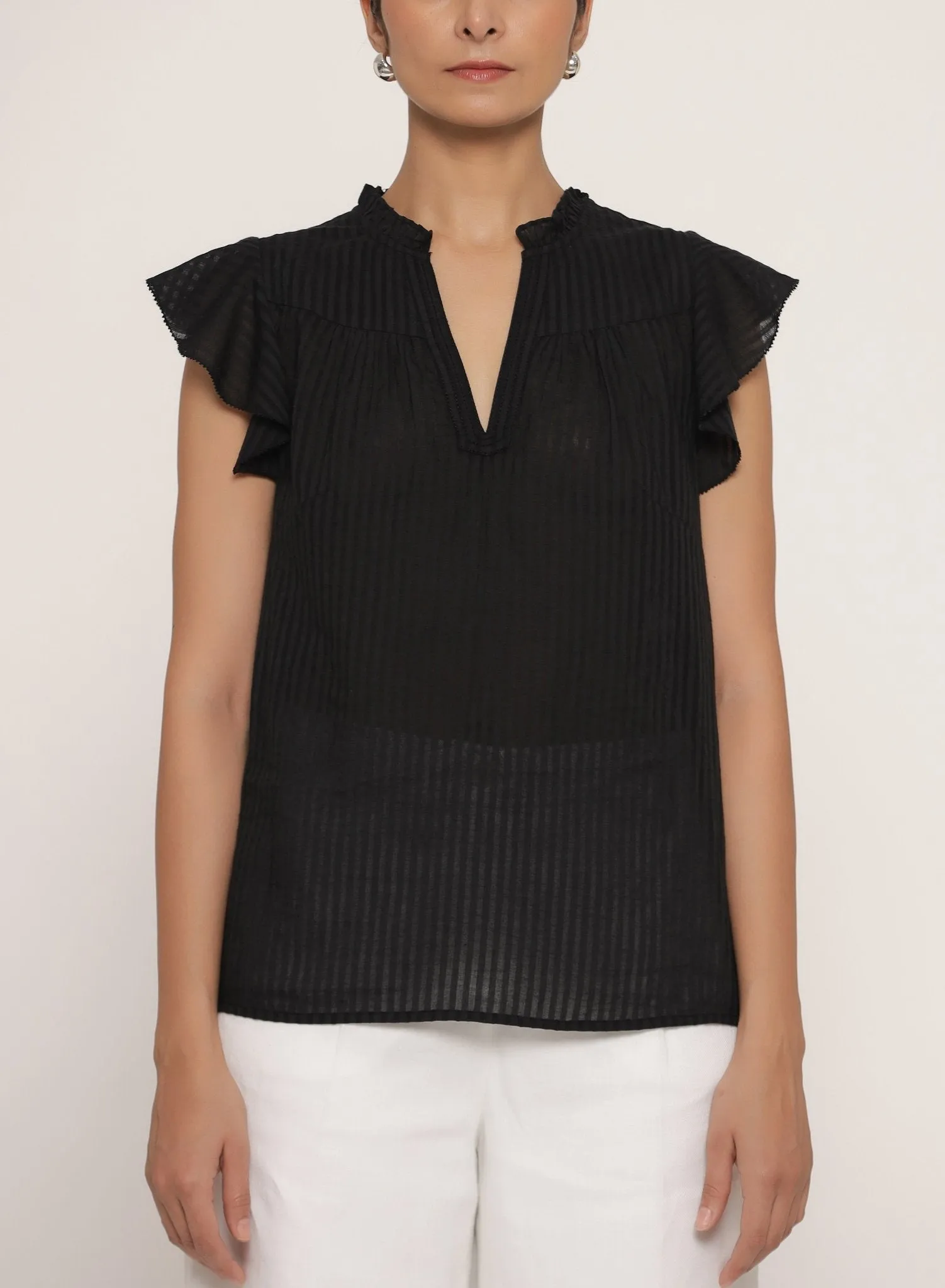 Amelia Top Black sold by Banjanan