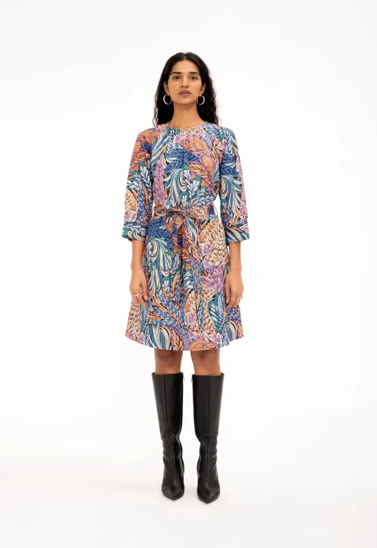 Irene Dress Feather Clay sold by Banjanan