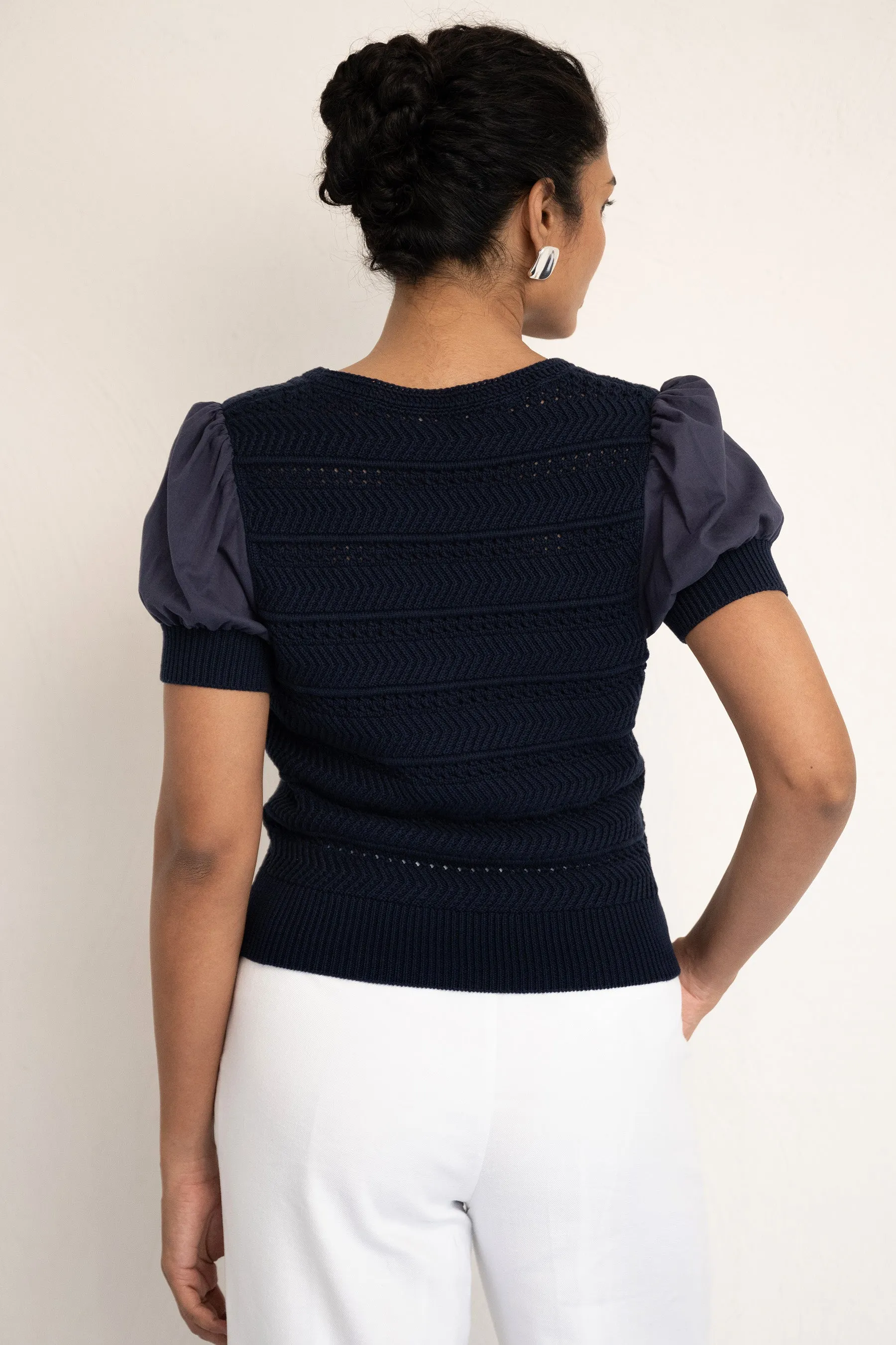 Patti V-Neck Oxford Sweater sold by Banjanan product image thumbnail 2