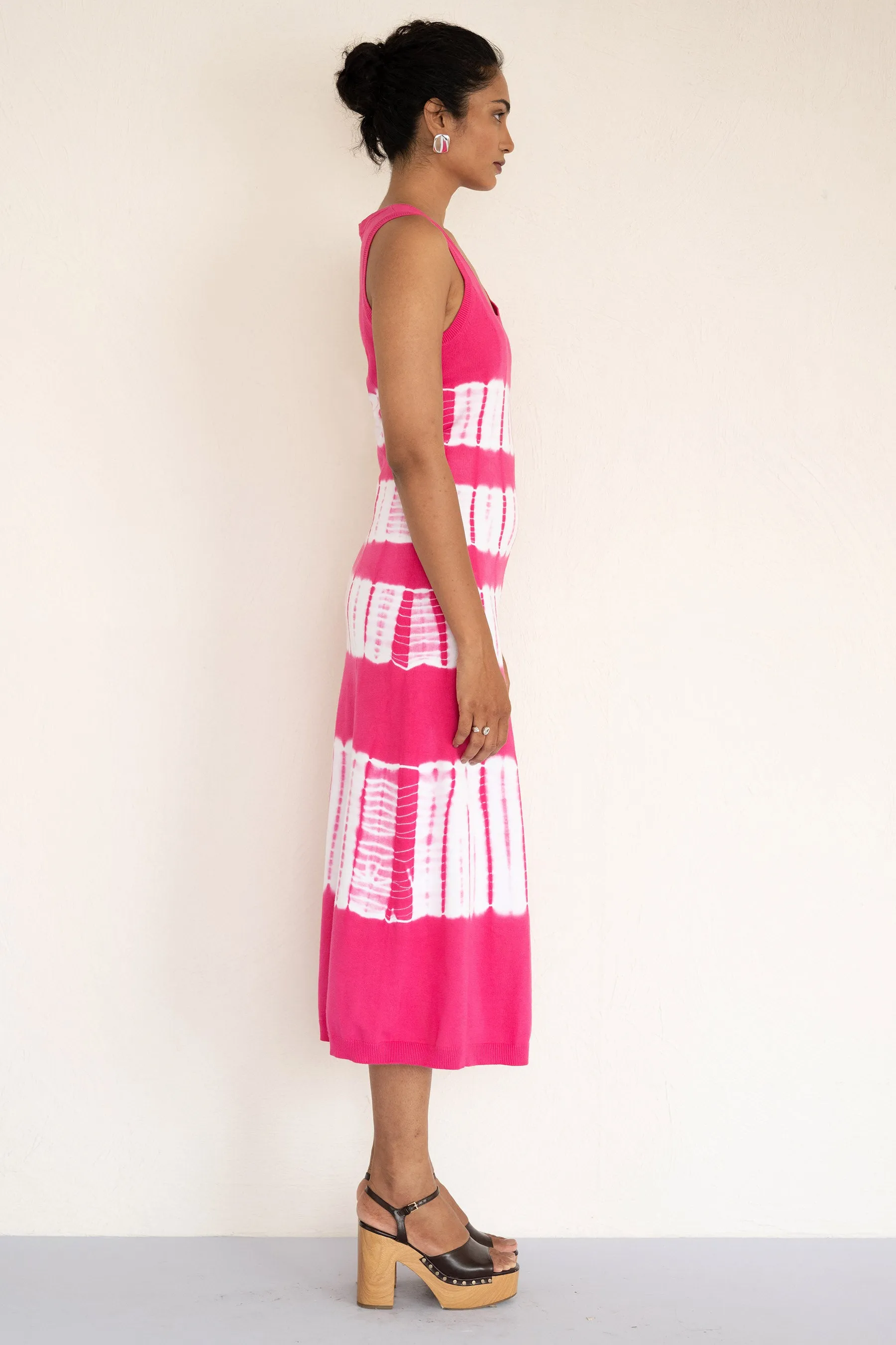 Genoa Tie Dye Dress Fuchsia sold by Banjanan product image thumbnail 4