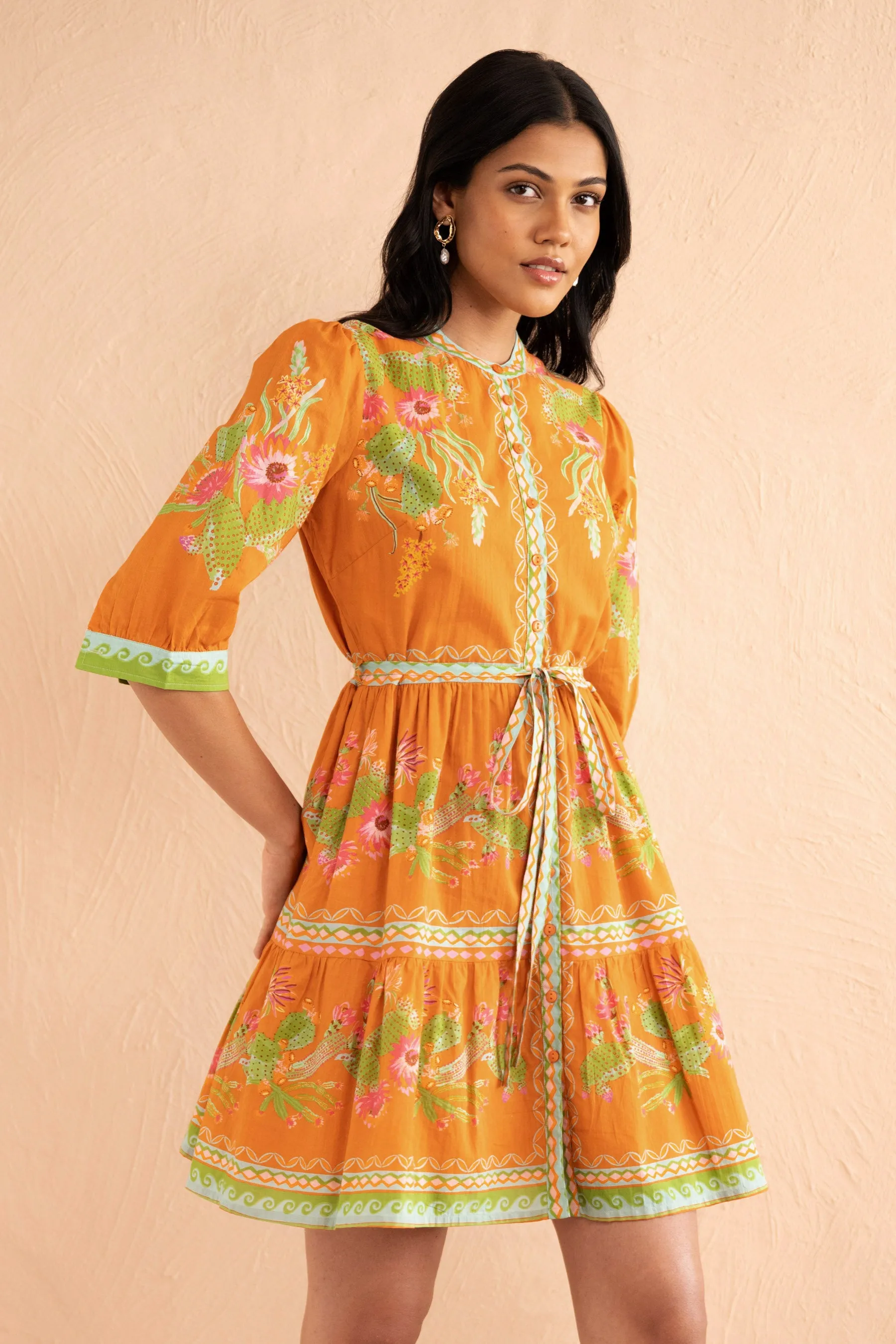 Gizela Dress Calypso Cacti Caramel sold by Banjanan product image thumbnail 3