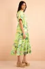 Poppy Dress Calypso Cacti Jade sold by Banjanan