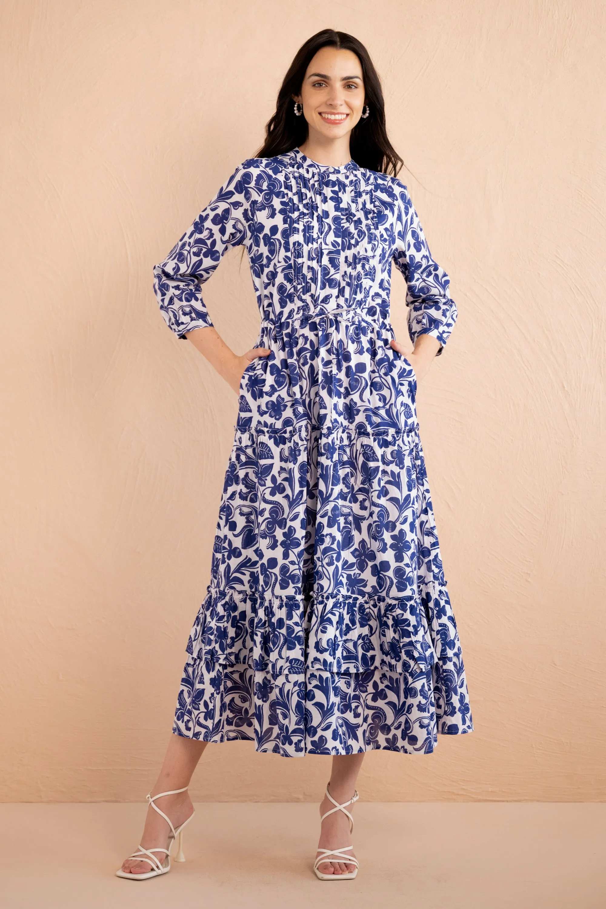 Bazaar Dress Gaia Cobalt sold by Banjanan