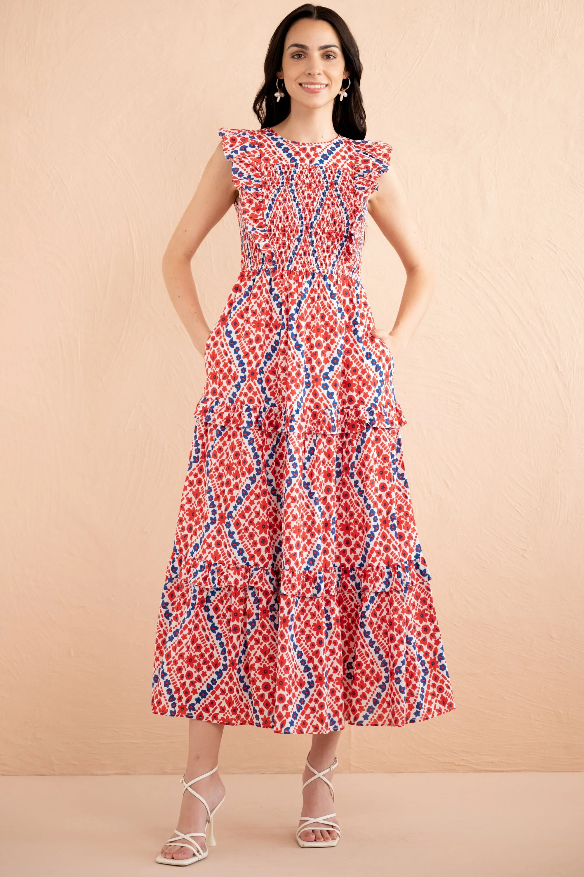 Iris Dress Athena Heart Poppy sold by Banjanan