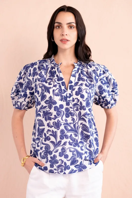 Bronte Top Gaia Cobalt sold by Banjanan