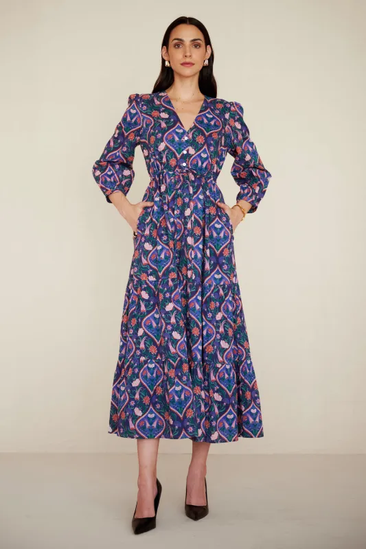 Castor Dress Persian Tile Lapis made by Banjanan