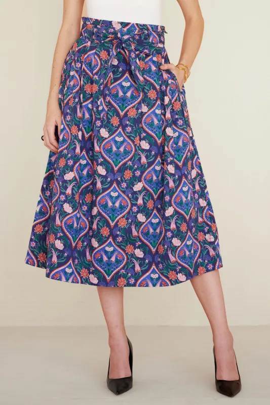 Tobias Skirt Persian Tile Lapis sold by Banjanan