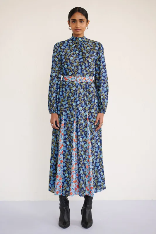 Sumina Dress Pomegranate Vine Lapis sold by Banjanan