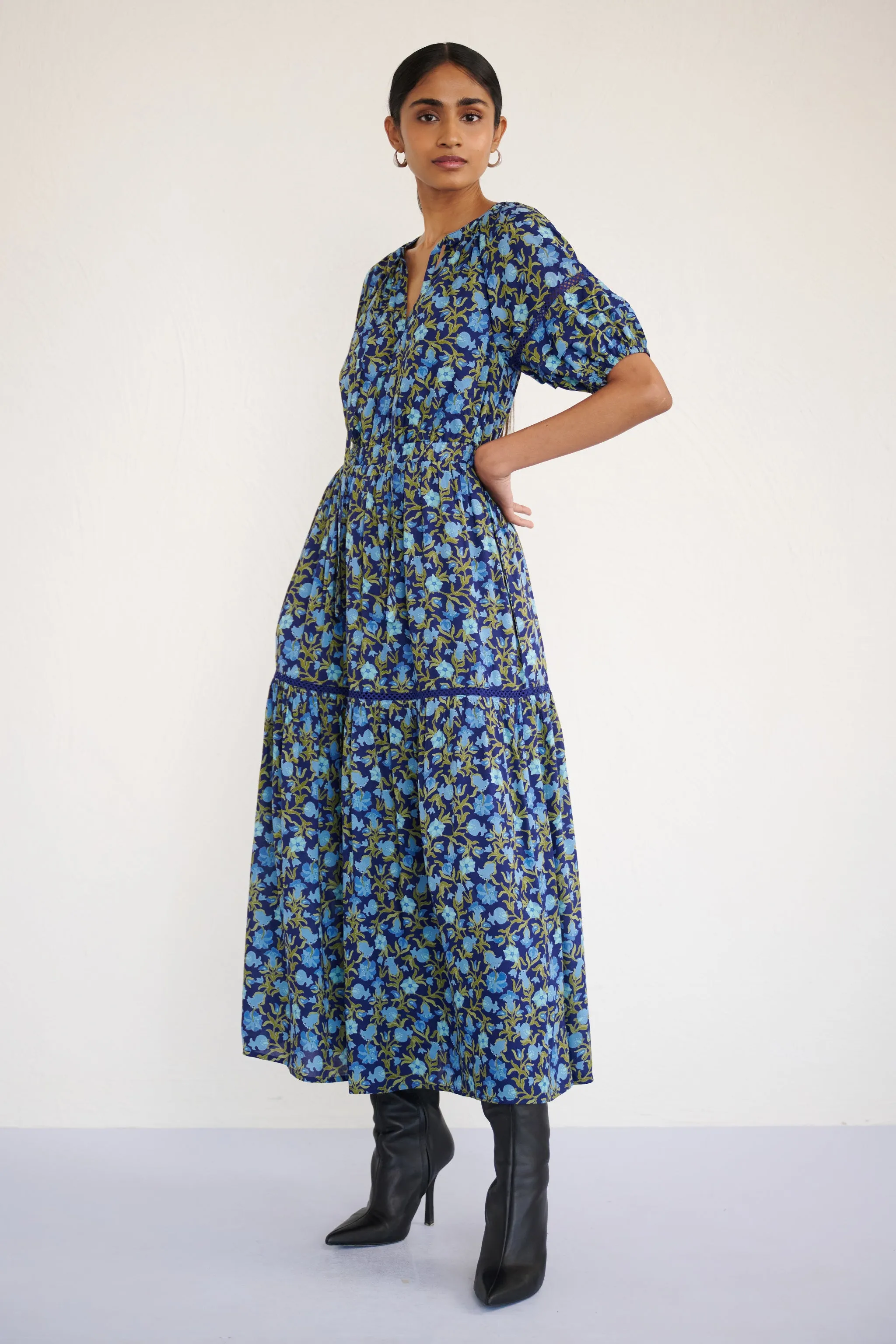 Selma Dress Pomegranate Vine Lapis sold by Banjanan product image thumbnail 5