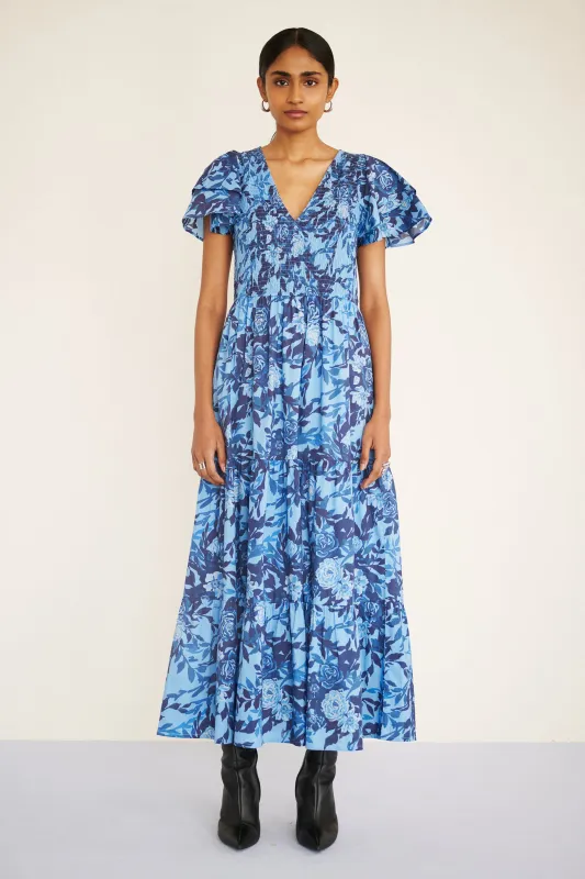 Ira Dress Bibi Rose Clematis sold by Banjanan