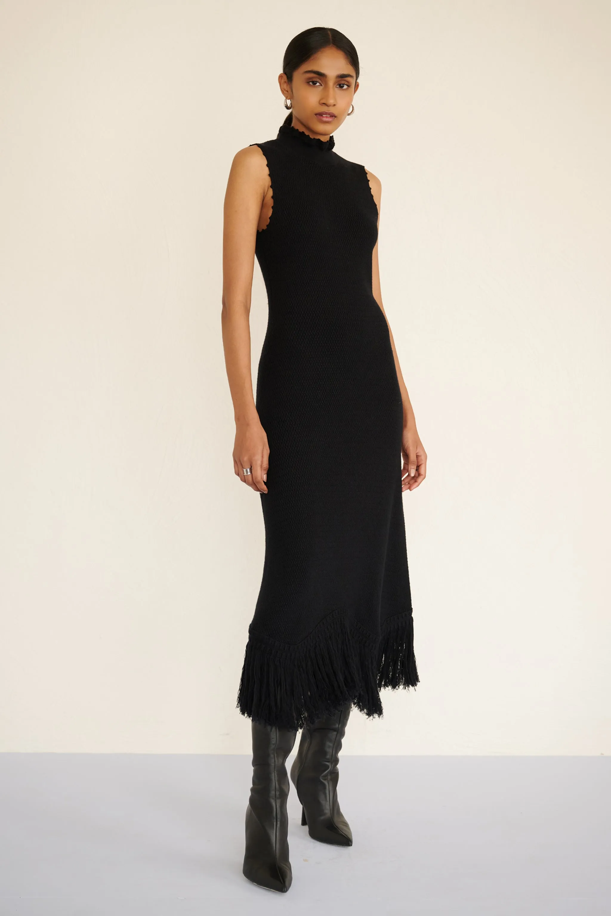 Amelia Fringe Dress Black sold by Banjanan product image thumbnail 3