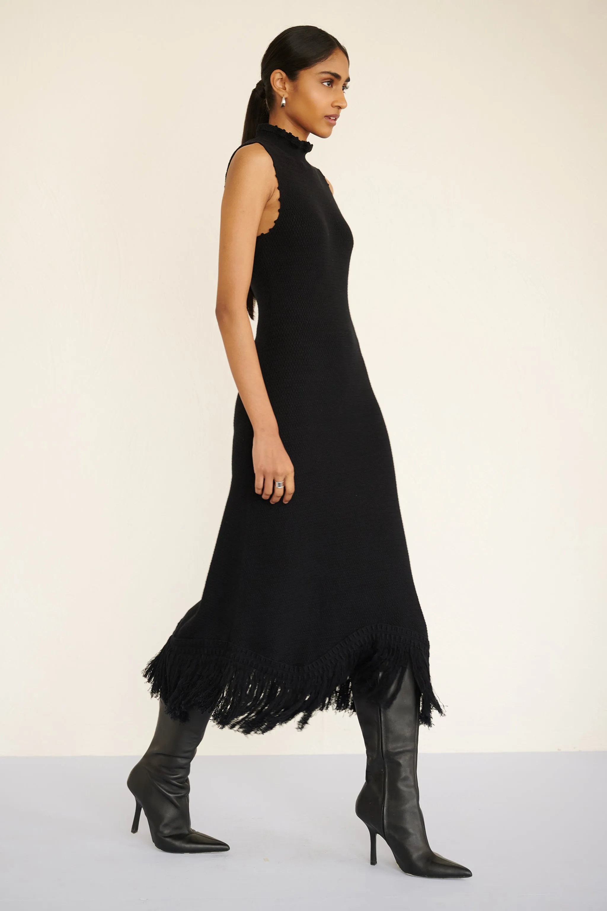 Amelia Fringe Dress Black sold by Banjanan product image thumbnail 4