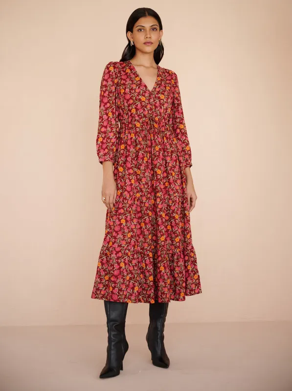 Castor Dress Pomegranate Vine Azalea made by Banjanan