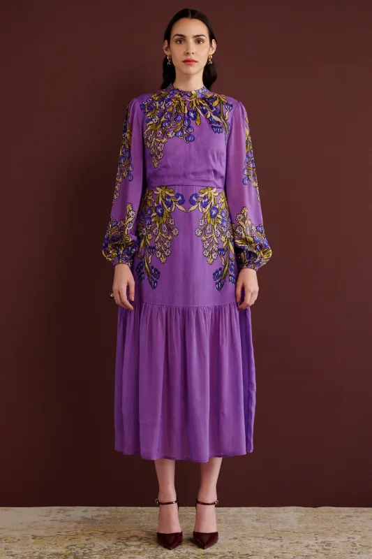 Sumina Dress Unicorn Tapestry Violet sold by Banjanan