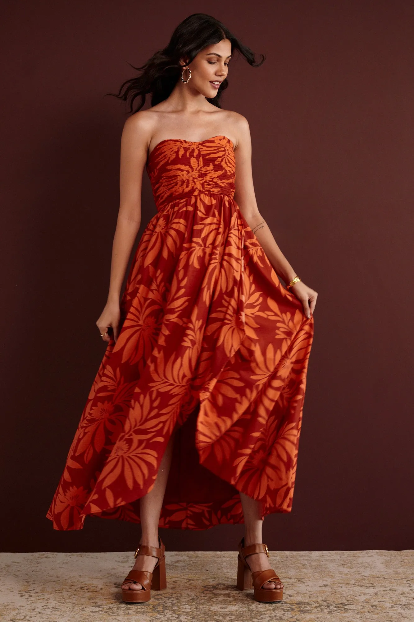 Madison Dress Floral Frond Spice sold by Banjanan product image thumbnail 3