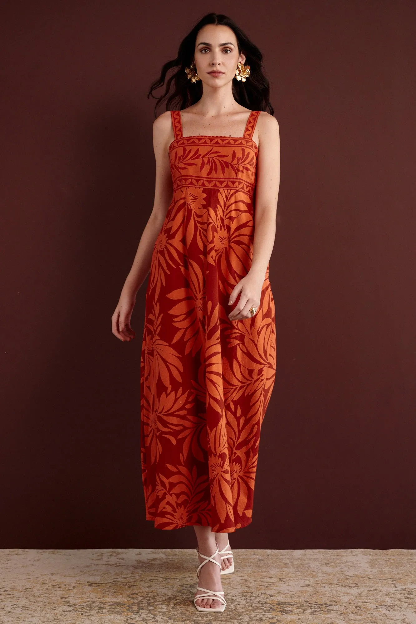 Maria Dress Floral Frond Spice sold by Banjanan product image thumbnail 4