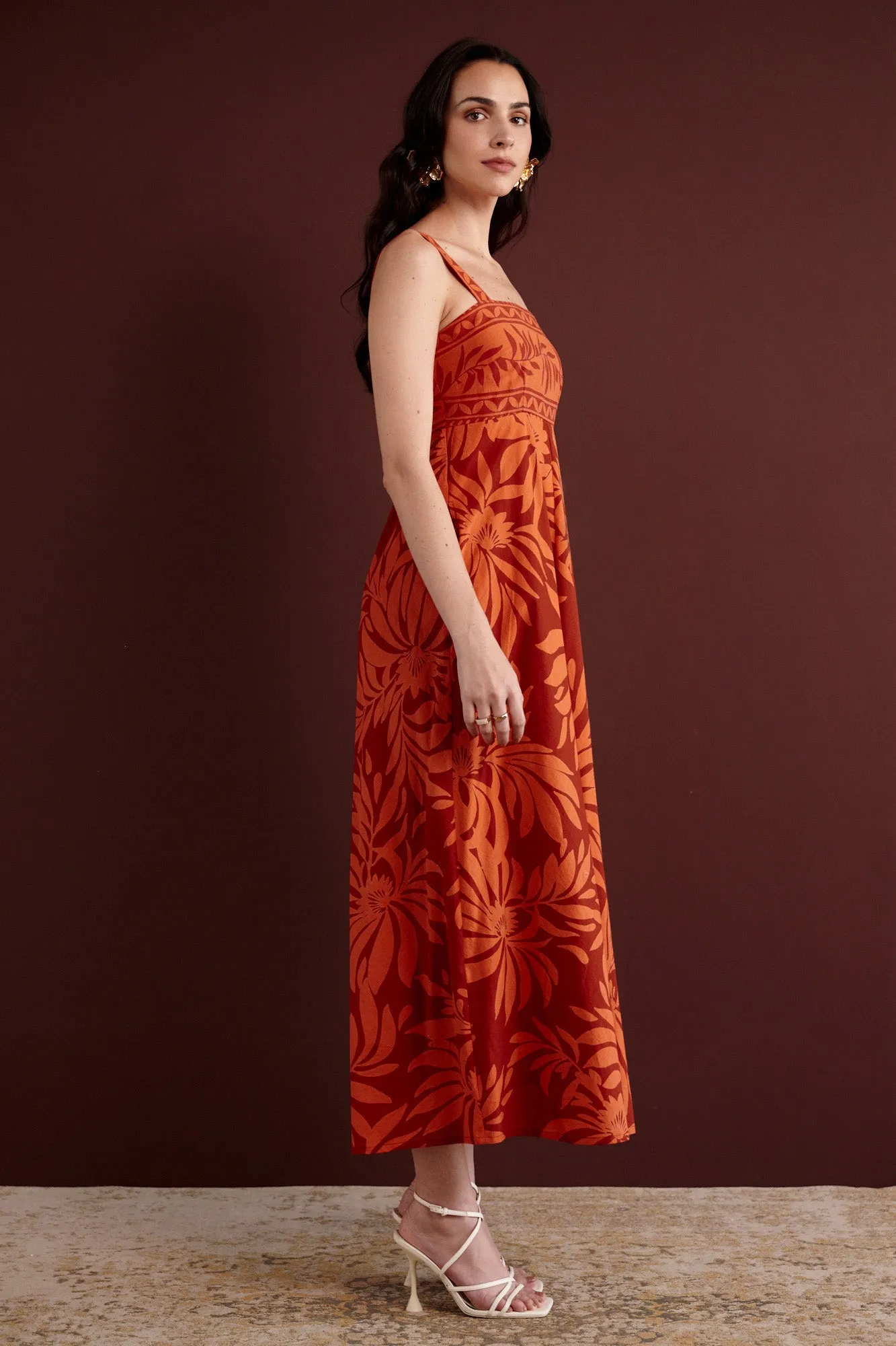 Maria Dress Floral Frond Spice sold by Banjanan product image thumbnail 2
