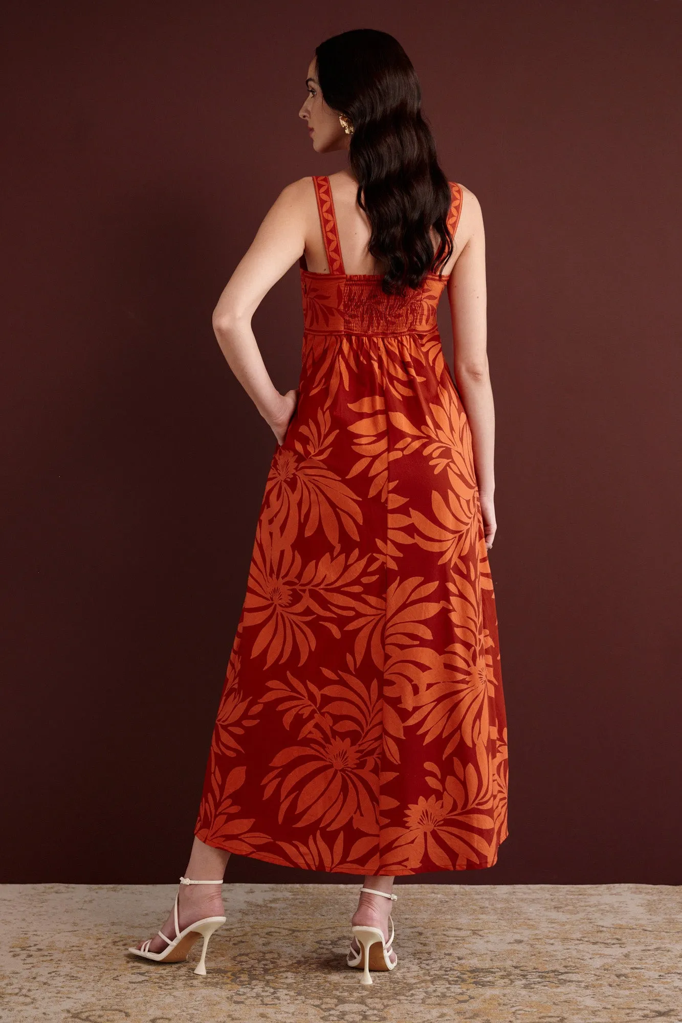 Maria Dress Floral Frond Spice sold by Banjanan product image thumbnail 3