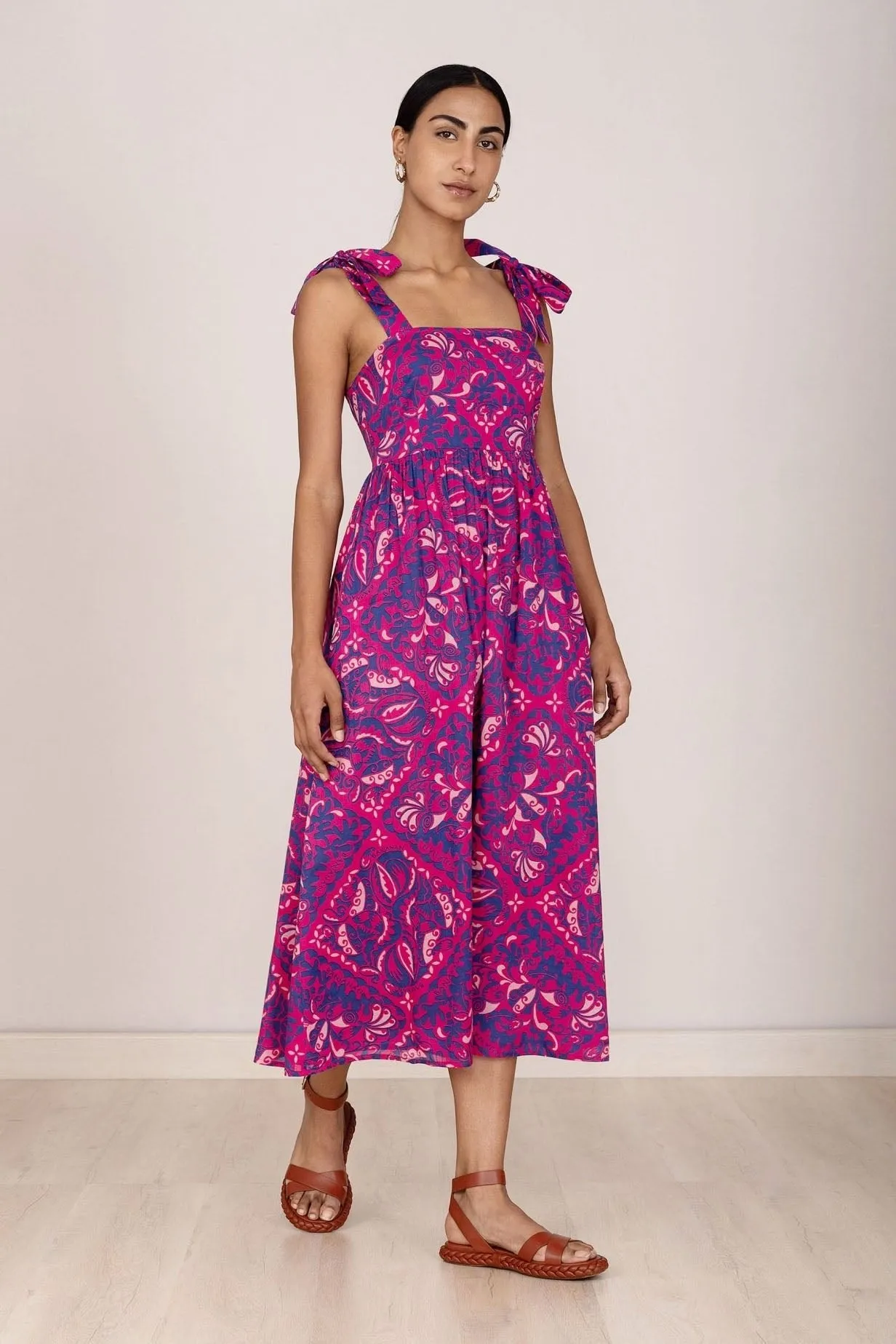 Ginerva Dress Bandana Fuchsia sold by Banjanan