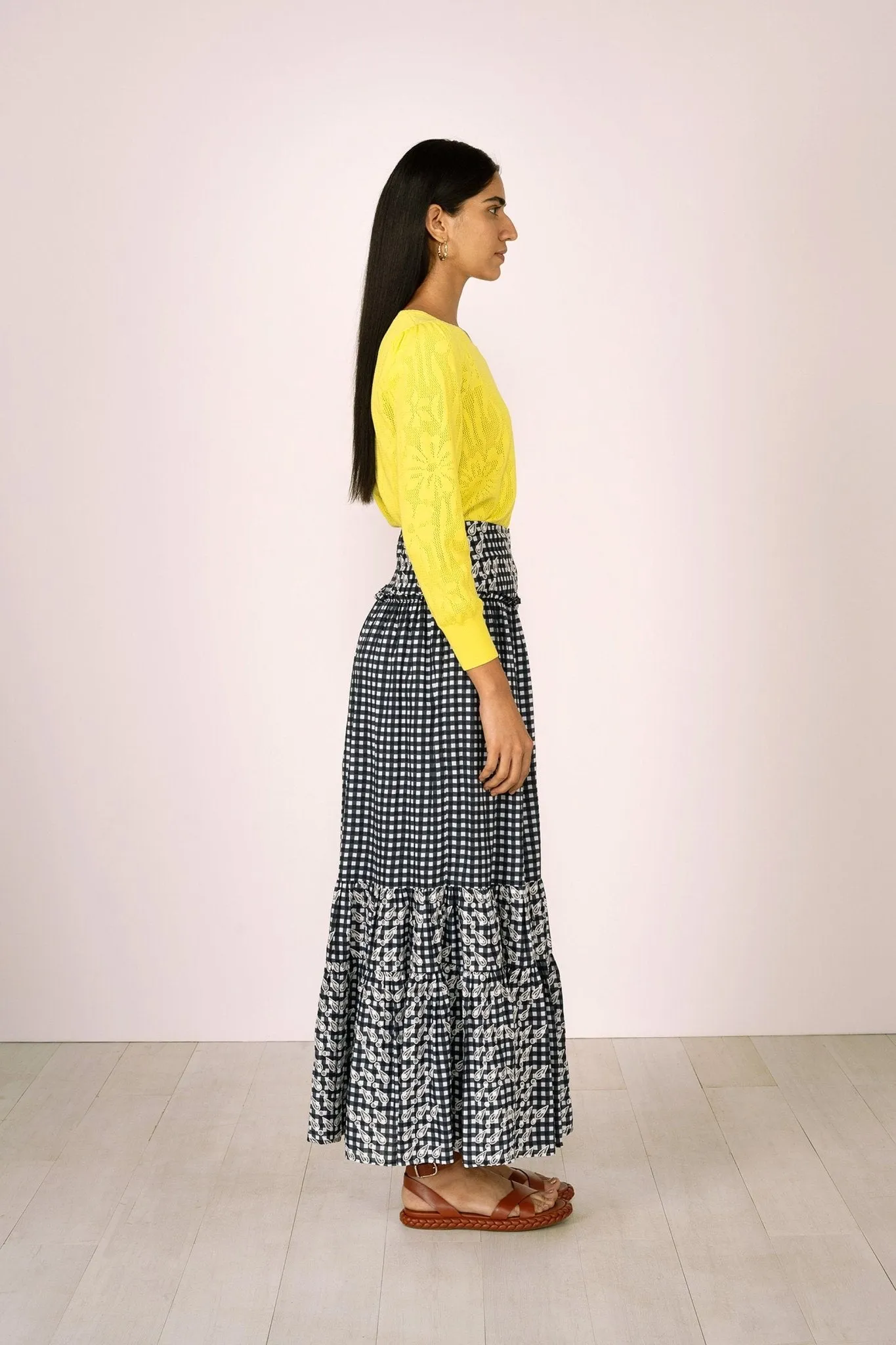 Marta Skirt Gingham Noir sold by Banjanan product image thumbnail 4