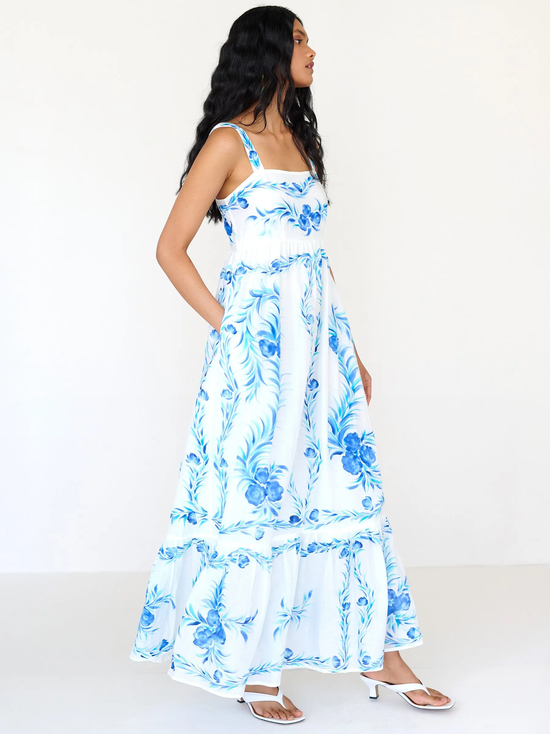 Daniella Dress Bagh Bouquet Cyan sold by Banjanan product image thumbnail 3