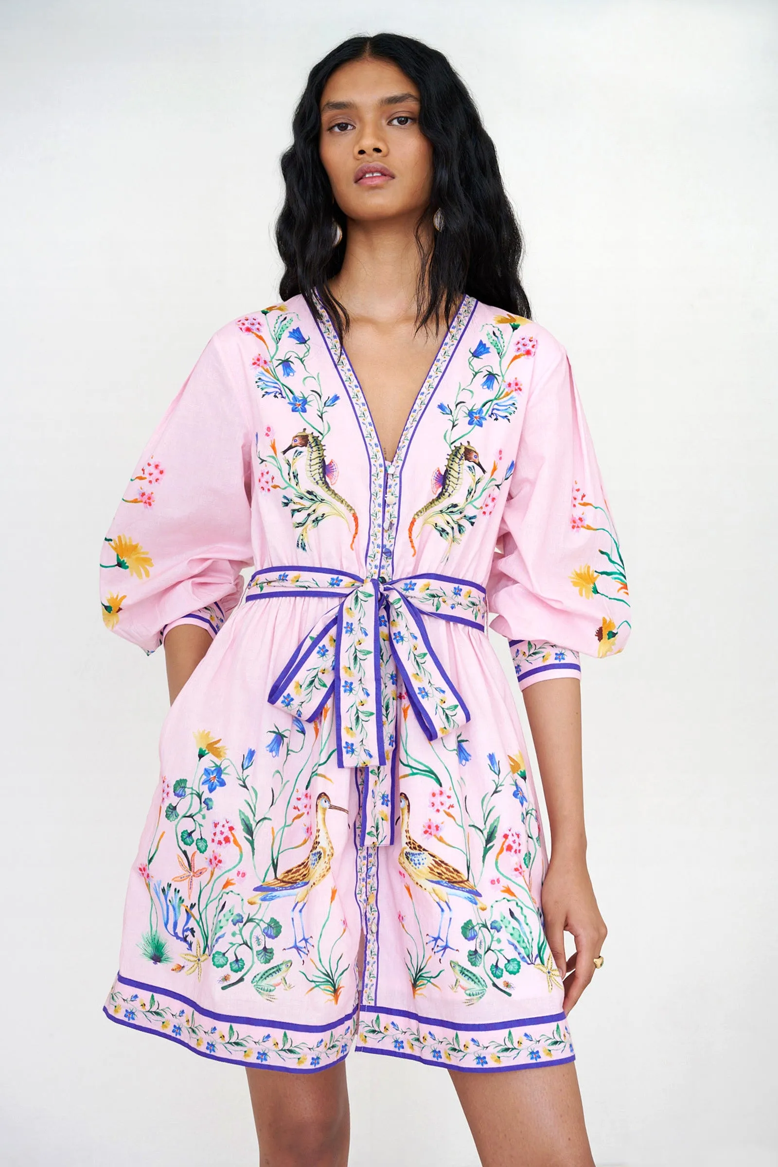 Anne Mini Dress Tidepool Conch sold by Banjanan product image thumbnail 4