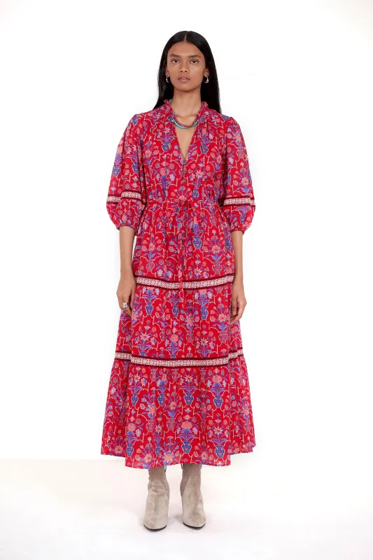 Liza Dress Floral Vase Cinnabar made by Banjanan