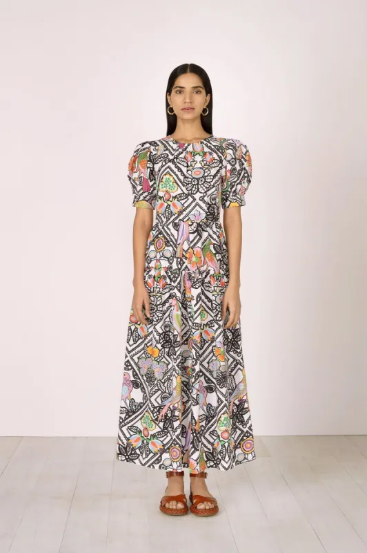 Jana Dress Folk Lace Black sold by Banjanan