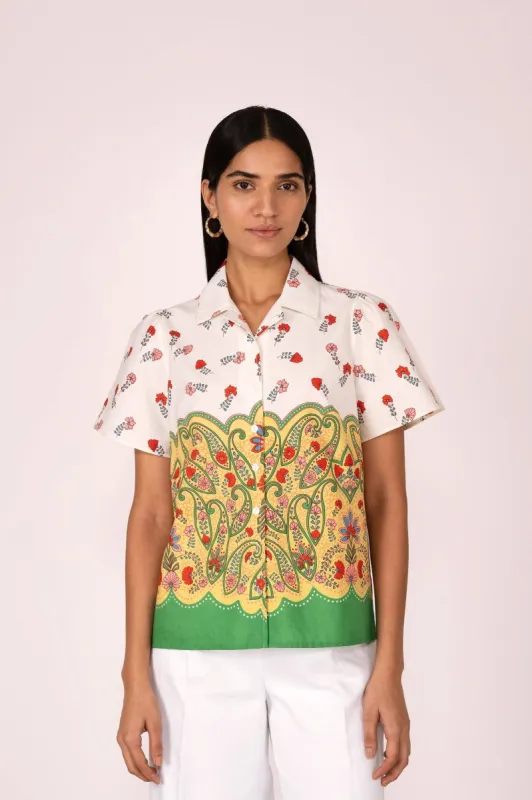 Iona Shirt Paisley Ming sold by Banjanan