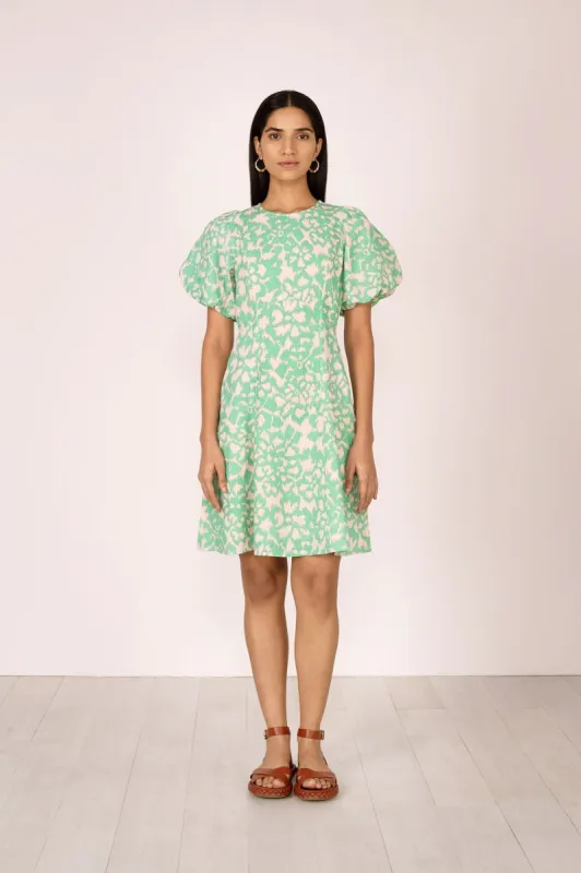 Gracia Dress Ikat Floral Calcite sold by Banjanan