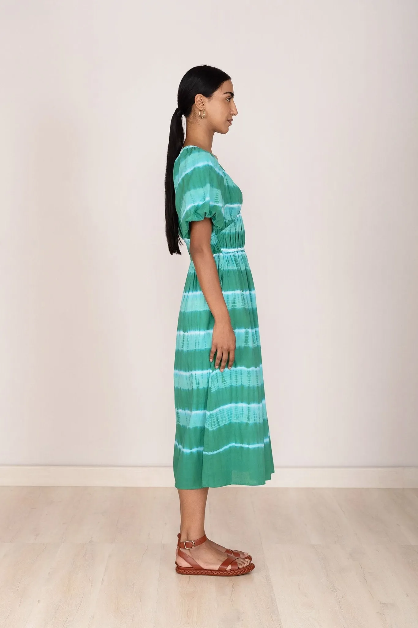 Francesca Dress Hand Tie Dye Emerald sold by Banjanan product image thumbnail 4