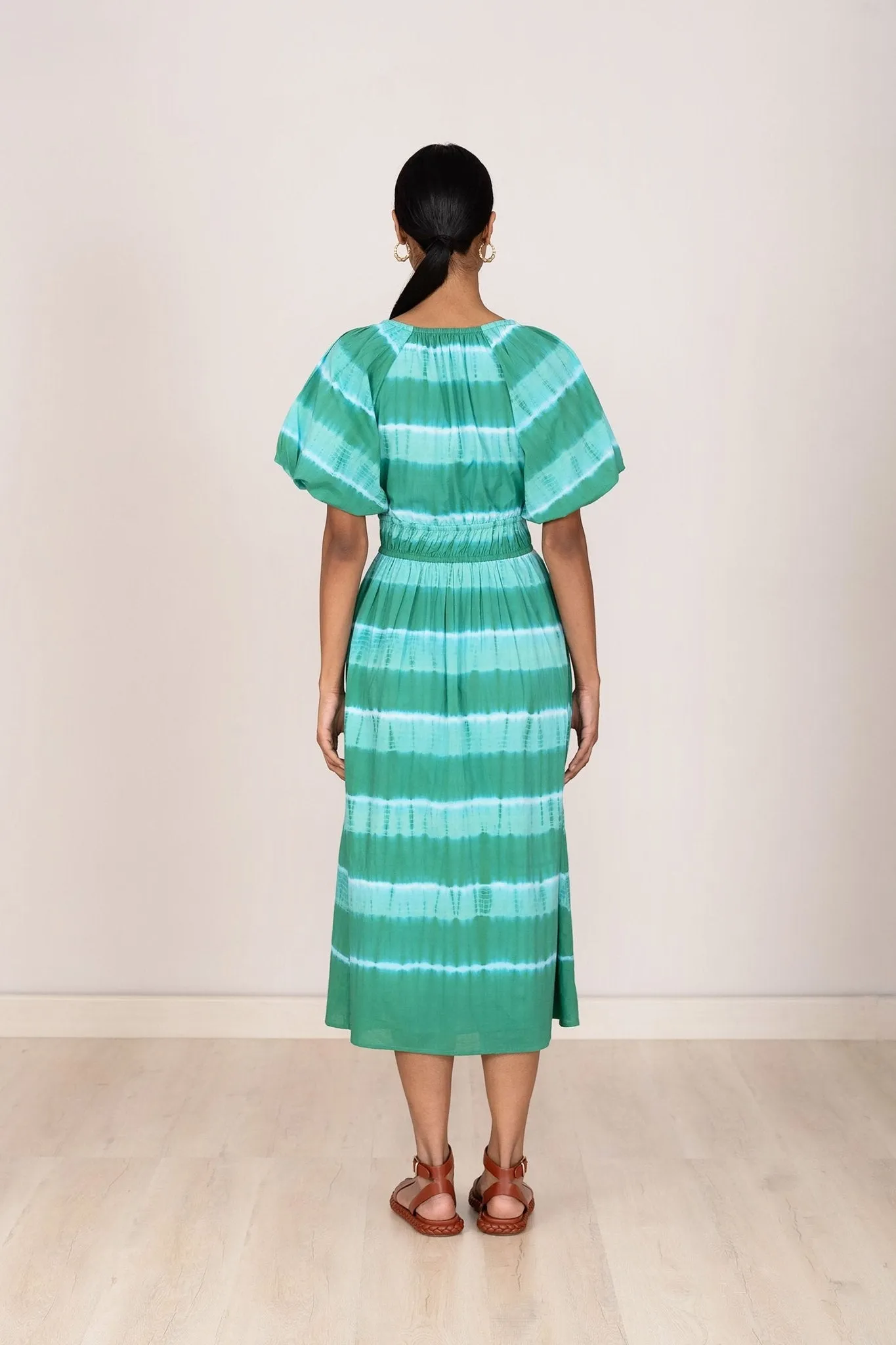 Francesca Dress Hand Tie Dye Emerald sold by Banjanan product image thumbnail 5