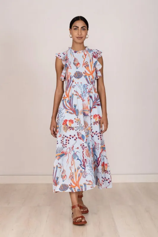 Hannah Dress Marine Crystal sold by Banjanan