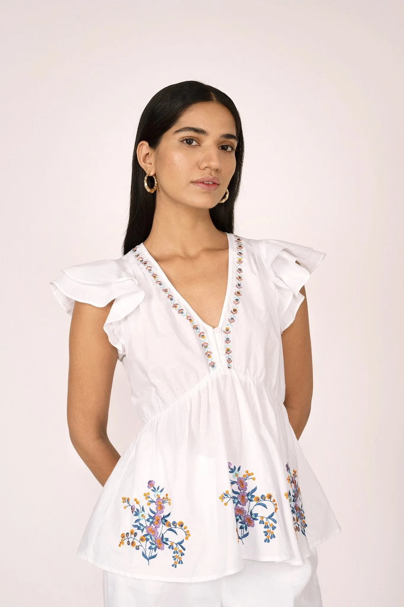 Kira Top Srinagar Embroidered White sold by Banjanan product image thumbnail 3