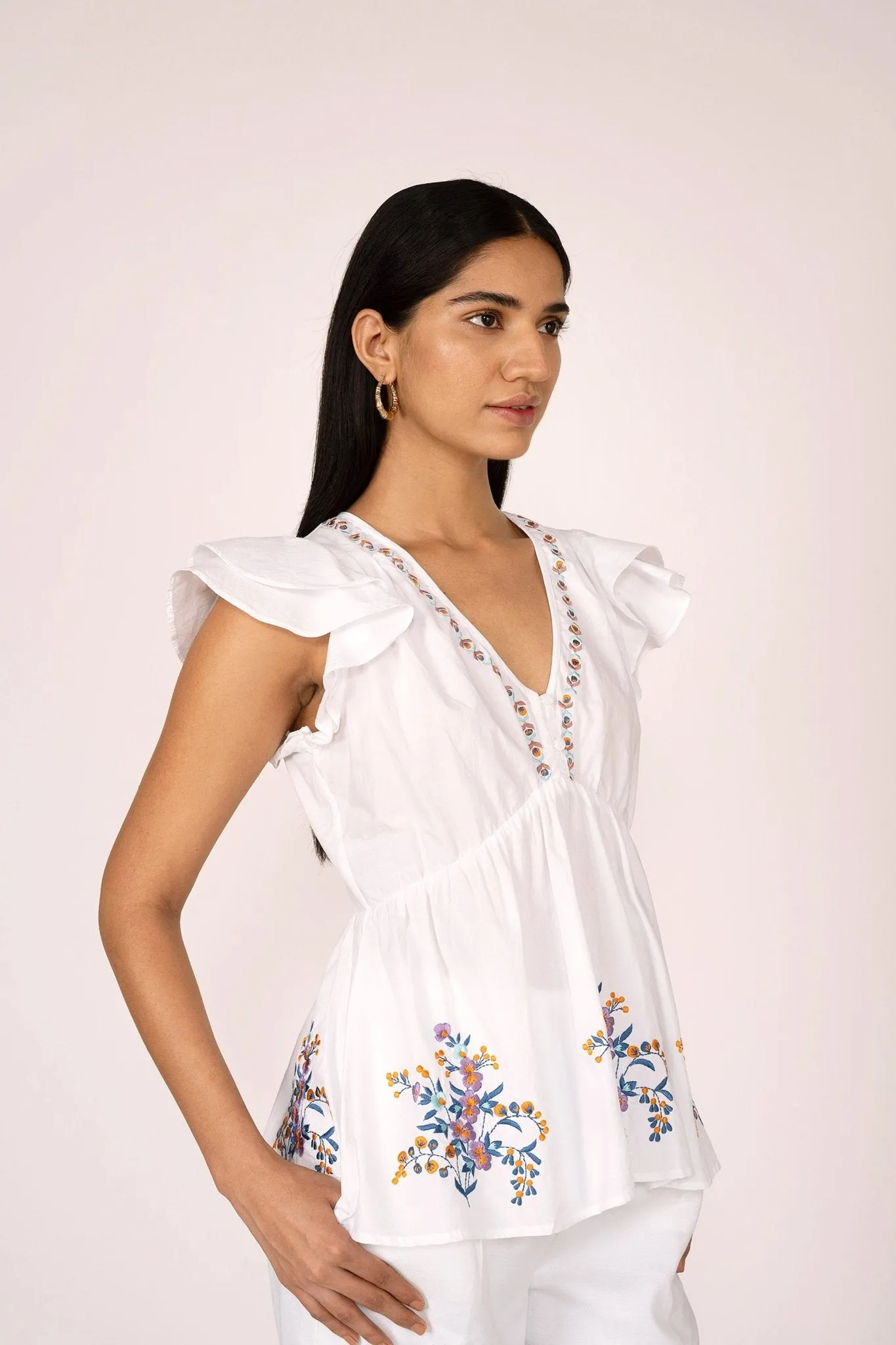 Kira Top Srinagar Embroidered White sold by Banjanan product image thumbnail 5