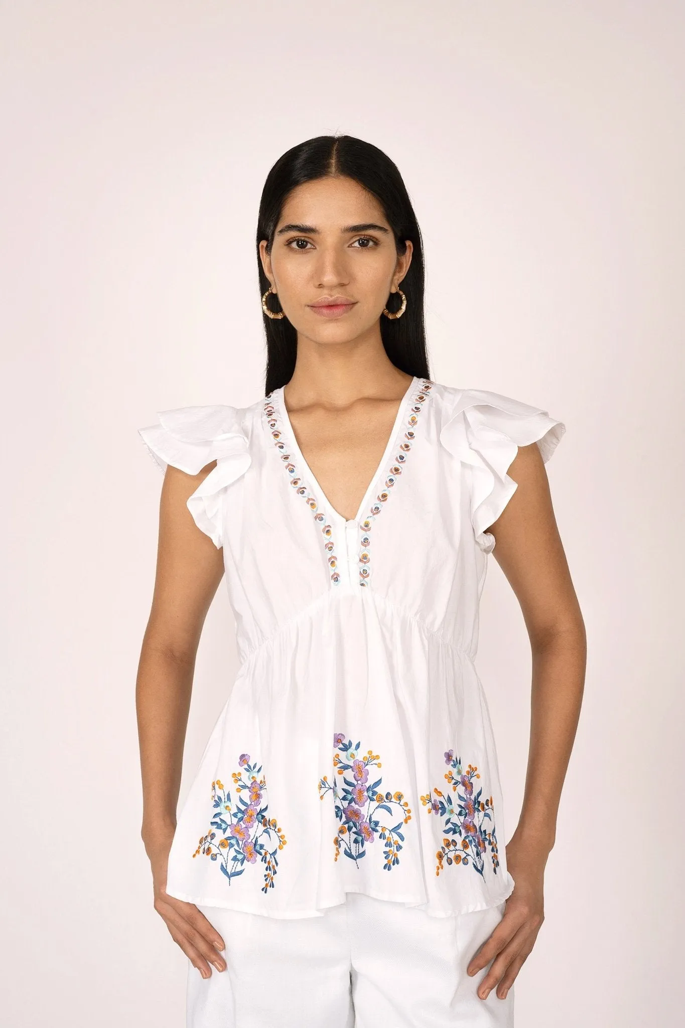 Kira Top Srinagar Embroidered White sold by Banjanan product image thumbnail 2