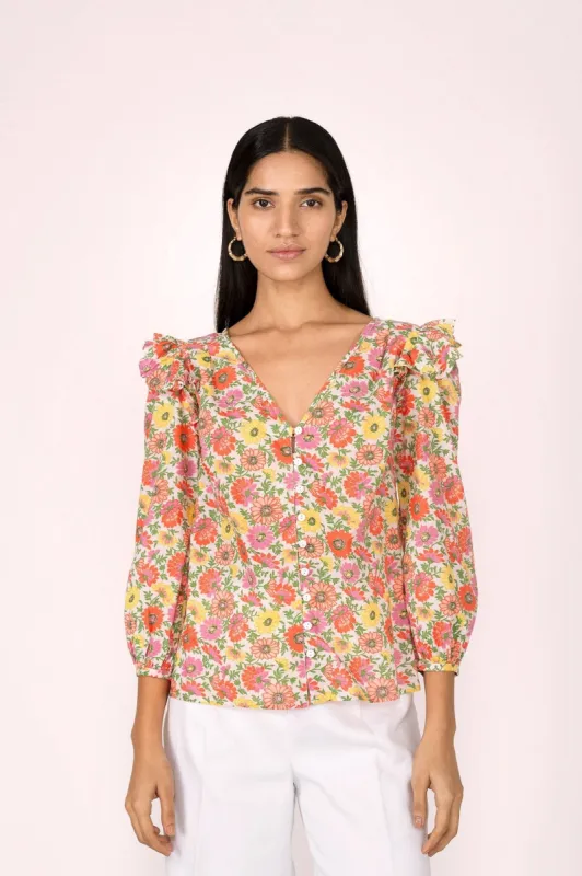 Elsa Top Daisy Nectar sold by Banjanan