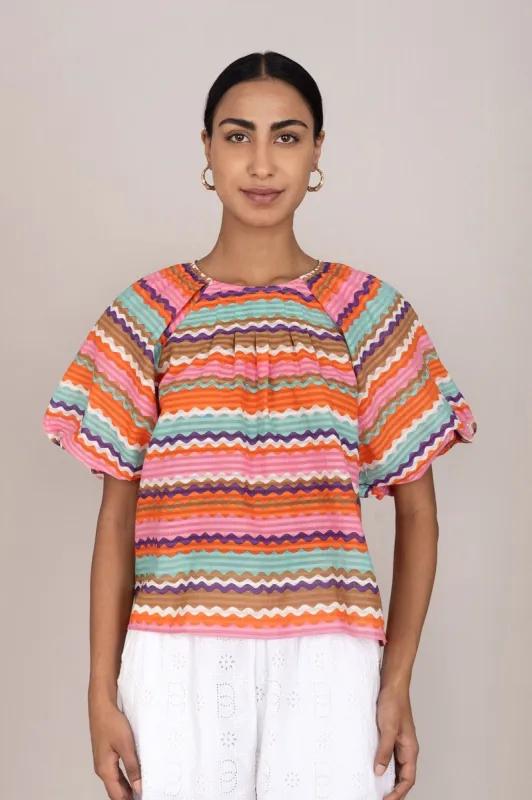 Oana Top Wavy Cascade sold by Banjanan