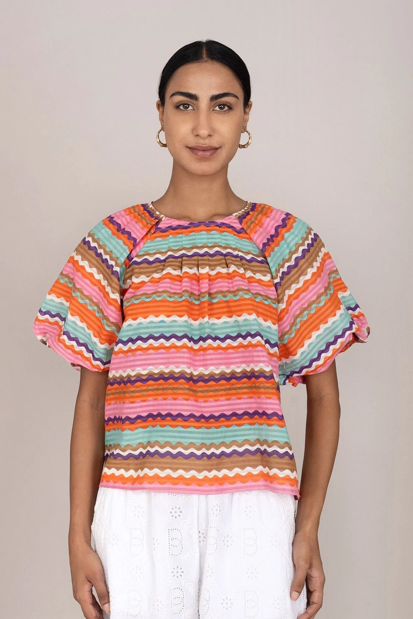 Oana Top Wavy Cascade sold by Banjanan