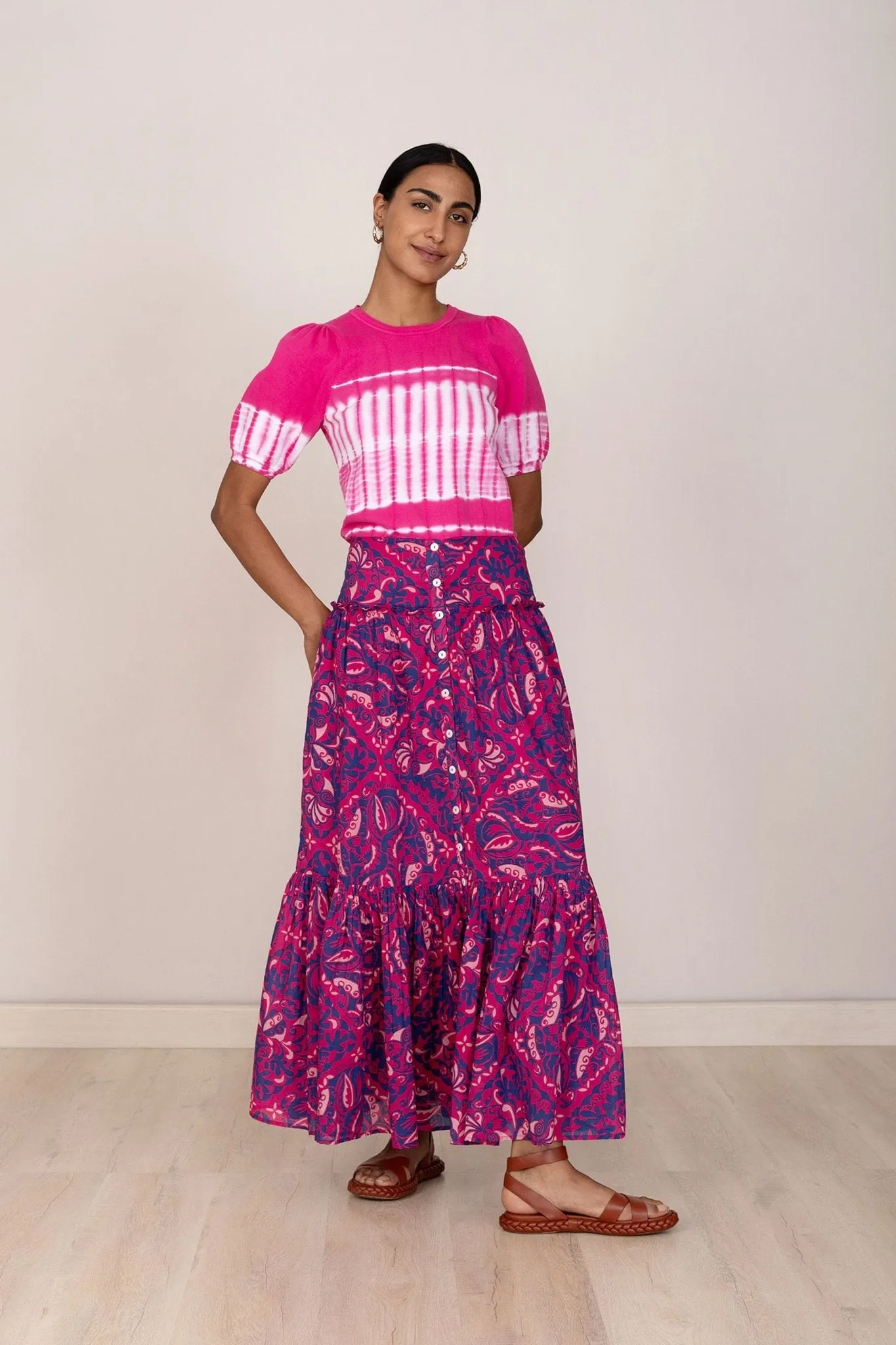 Marta Skirt Bandana Fuchsia sold by Banjanan