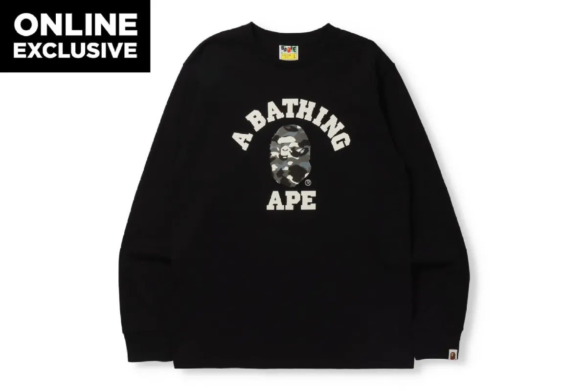 CITY CAMO COLLEGE L/S TEE sold by Bape