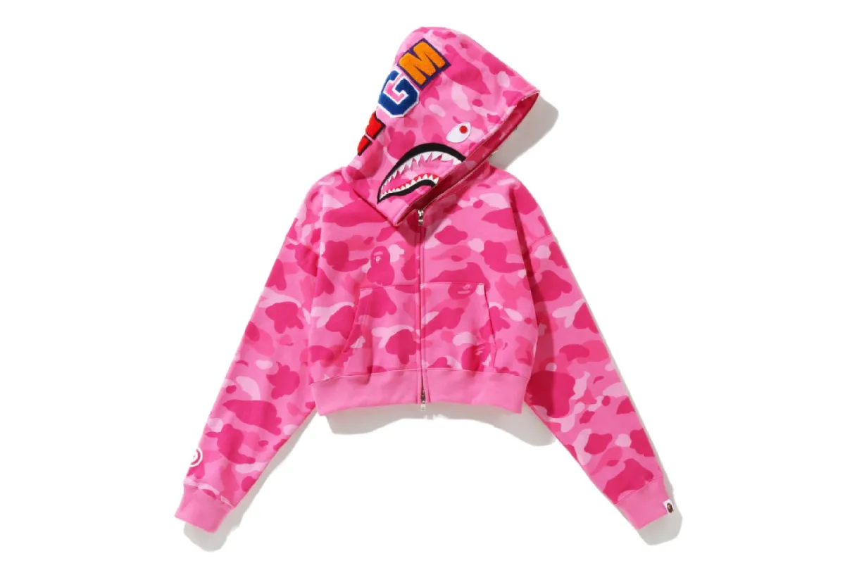 ピ*オ様 ABC CAMO CRYSTAL STONE SHARK FULL Z ABC CAMO CRYSTAL STONE SHARK CROPPED FULL ZIP HOODIE LADIES