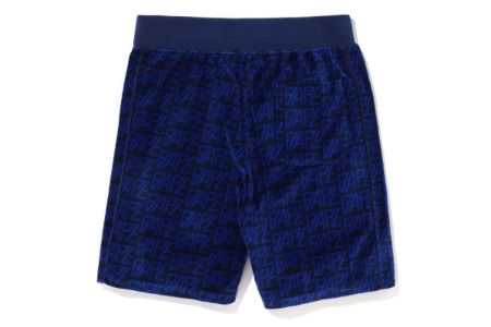 BAPE LOGO MONOGRAM VELOUR SHORTS sold by Bape