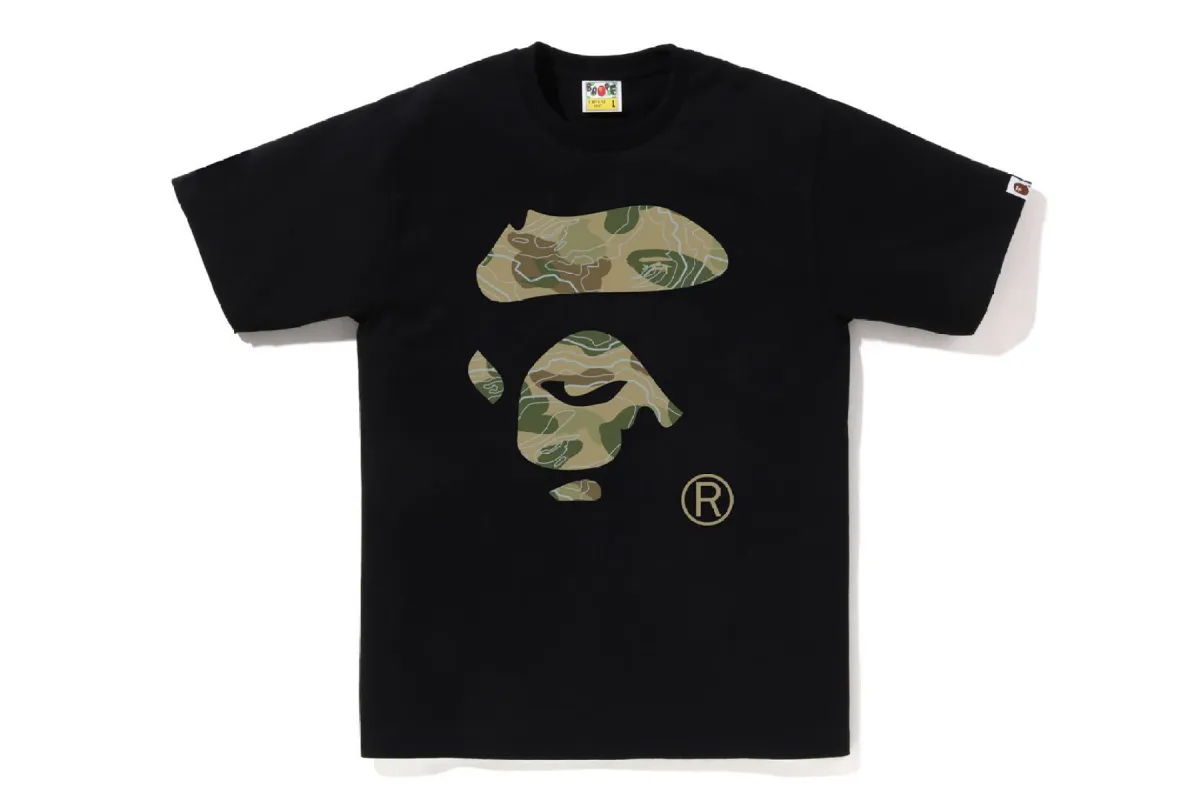 LAYERED LINE CAMO APE FACE TEE sold by Bape