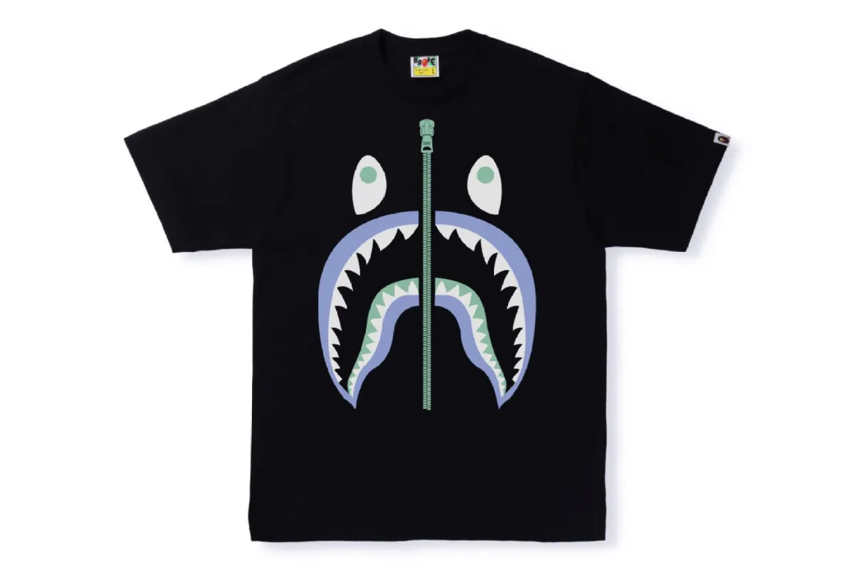 TEXT CODE CAMO SHARK TEE sold by Bape