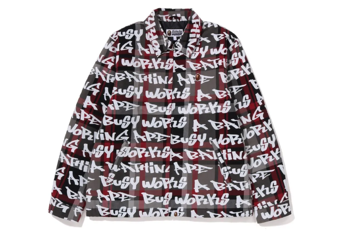 ONE POINT BAPE GRAFFITI CHECK ZIP JACKET sold by Bape