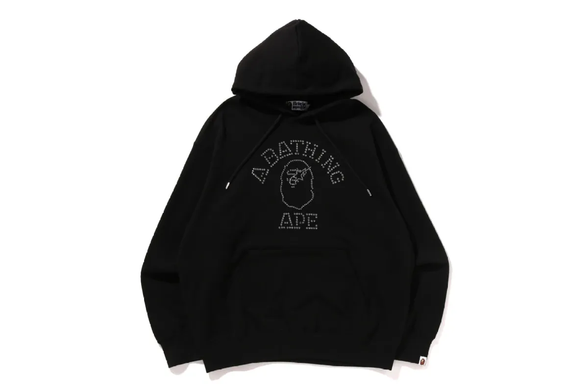 RHINESTONE COLLEGE PULLOVER HOODIE sold by Bape